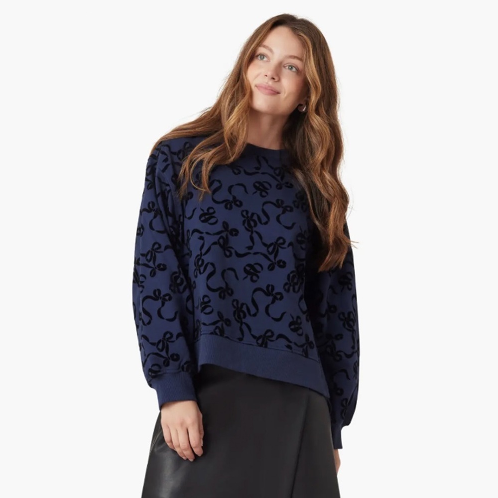 NWT - Scotch & Soda - Graphic Bows Sweatshirt - Navy